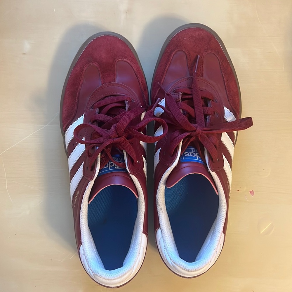 Maroon adidas busenitz size 9